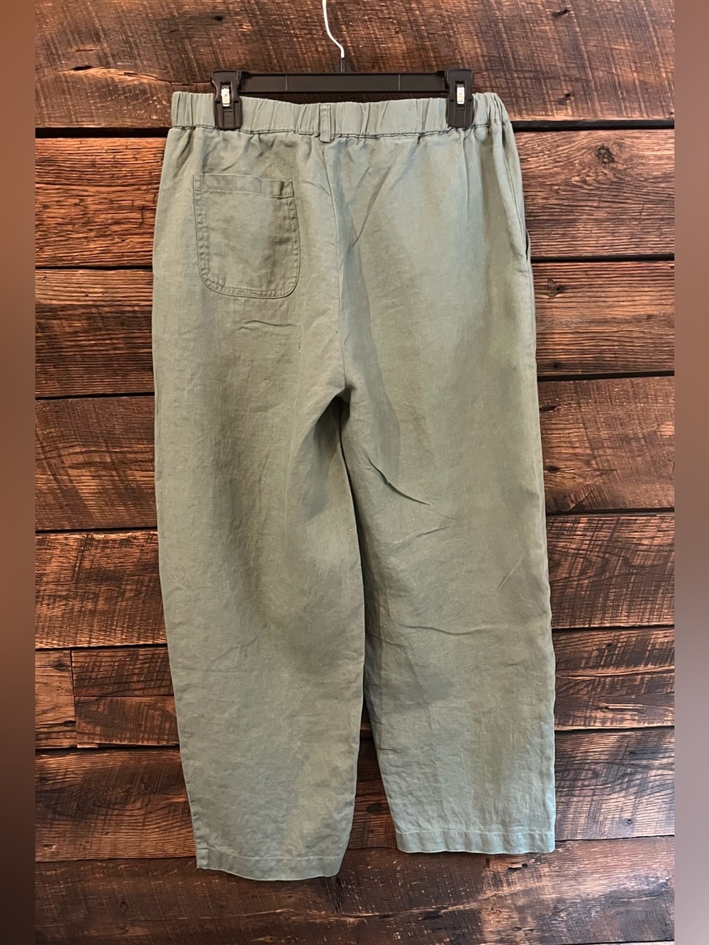 Quince 100% linen cropped pants elastic waist with pockets relaxed fit medium - Picture 5 of 5
